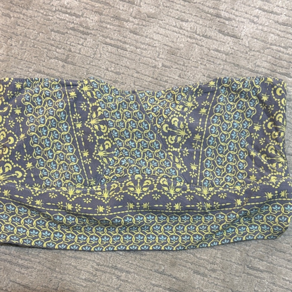 Free People Patterned Strapless Top